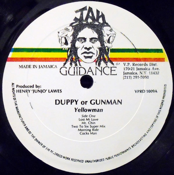 Image of Label Cover of LP - VG/VG - YELLOWMAN, Duppy Or Gunman (Jah Guidance; VPRLP 1009, US 1982), Solid copy!,  - 3016150C