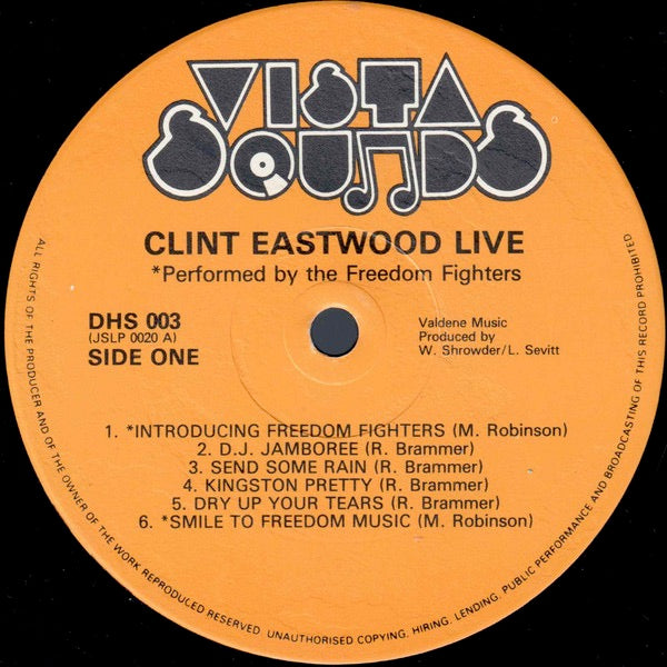 Image of Label Cover of 1214170C: LP - DILLINGER / CLINT EASTWOOD, Live At London (Vista Sounds; DHS 003, UK 1981) Some marks but plays well!  VG/VG