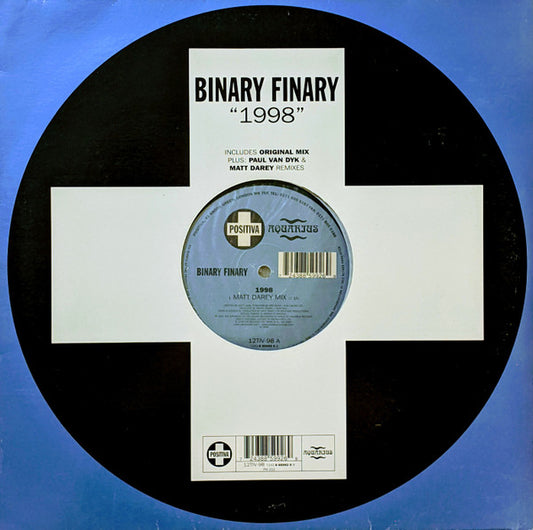 Image of Front Cover of 12" - VG/VG+ - BINARY FINARY, 1998 (Positiva; 12TIV-98, UK 1998, Titled Company Sleeve), Corner, edge and ringwear,  - 2116672C