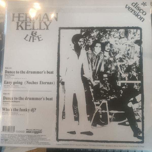 Image of Back Cover of 1714230C: 12" - LIFE AND HERMAN KELLY, Dance To The Drummer's Beat (Music On Vinyl; MOV12081, Worldwide 2024, Picture Sleeve, Blue Vinyl)   NEW/NEW