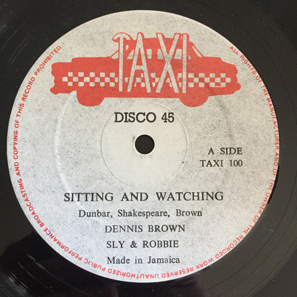 Image of Front Cover of 1244252S: 12" - DENNIS BROWN / SLY & ROBBIE, Sitting And Watching (Taxi; TAXI 100, UK 1979)   /VG