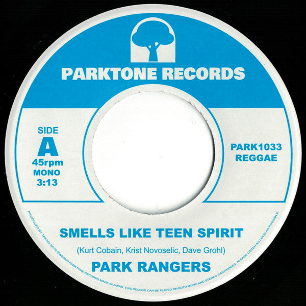 Image of Front Cover of 1224332E: 7" - PARK RANGERS, Smells Like Teen Spirit / Summer Madness (Parktone Records; PARK1033, UK 2020)   /VG+