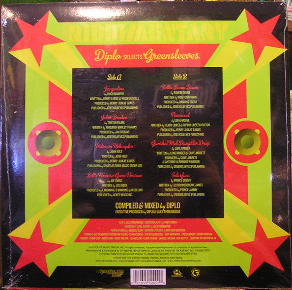 Image of Back Cover of 1244283S: LP - DIPLO, Riddimentary (Diplo Selects Greensleeves) (Greensleeves Records; GSRL5200, UK 2011)   VG+/VG+