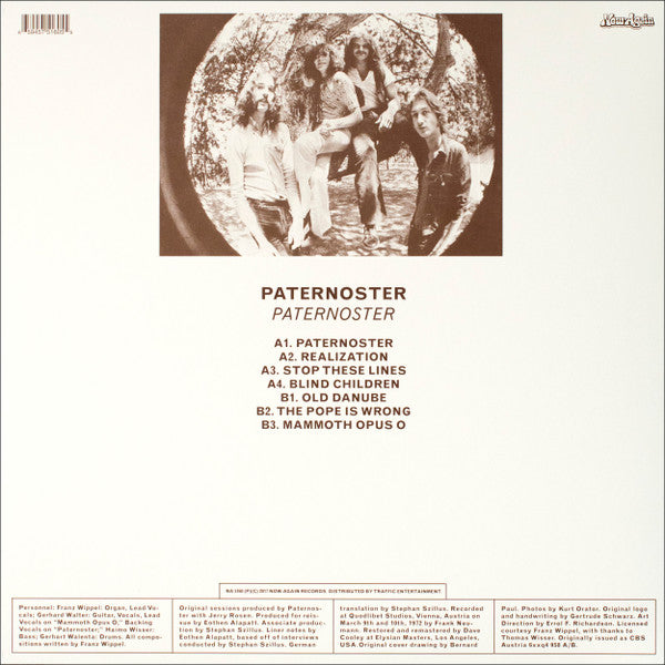 Image of Back Cover of 1214266C: LP - PATERNOSTER, Paternoster (Now Again Records; NA5160LP, UK 2024 Reissue)   NEW/NEW