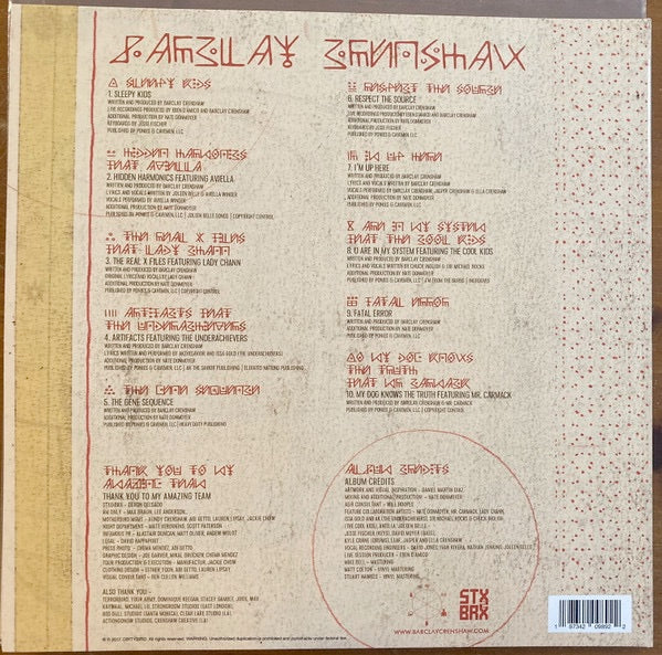 Image of Back Cover of 1754109S: 2xLP - BARCLAY CRENSHAW, Barclay Crenshaw (Stx&Brx; STX005, US 2024 Reissue, Gatefold, 2 Inners, Transparent Gold w/ Beige Blob & Beige/White Splatter)   NEW/NEW