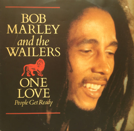 Image of Front Cover of 5115366C: 12" - BOB MARLEY AND THE WAILERS, One Love People Get Ready / So Much Trouble In The World / Keep On Moving (Island Records; 12IS 169, UK 1984, Picture Sleeve, No Poster) Light lines only.  VG/VG+
