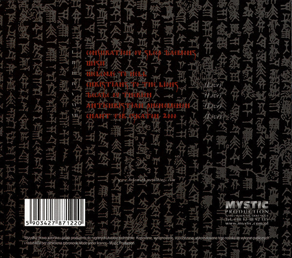 Image of Back Cover of 1234099E: CD - BEHEMOTH, Conjuration (Mystic Production; MYST CD 012, Poland 2003, Digipak)   VG+/VG+