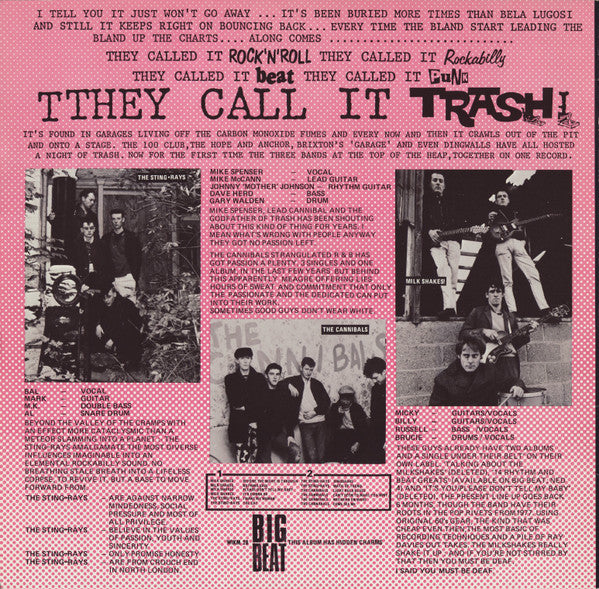 Image of Back Cover of LP - VG/VG+ - VARIOUS, These Cats Ain't Nothing But Trash (Big Beat; WIKM 28, UK 1983, Thee Milkshakes (Billy Childish), The Sting-Rays & The Cannibals), Edge Wear,  - 3346006S