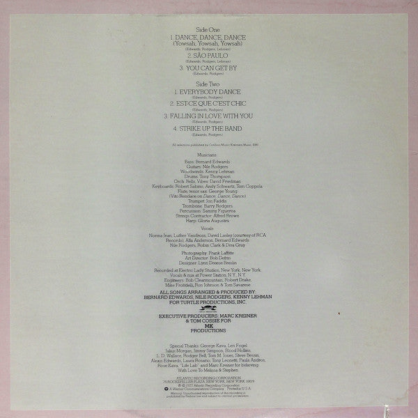 Image of Back Cover of LP - VG/VG+ - CHIC, Chic (Atlantic; SD 19153, US 1977, Picture Sleeve, Company Inner, Richmond Pressing), Light marks only. Cut out cover. Light ringwear.,  - 3426019E