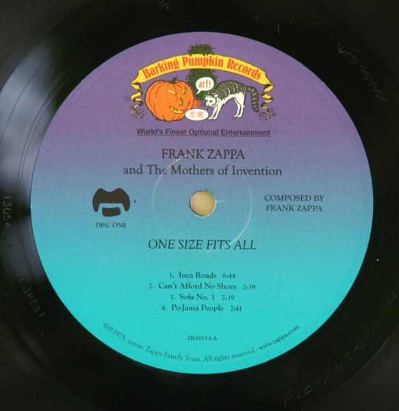 Image of Label Cover of 1314029C: LP - FRANK ZAPPA AND THE MOTHERS OF INVENTION, One Size Fits All (Zappa Records; ZR 3853, Europe 2015 Reissue, Gatefold)   VG+/VG+