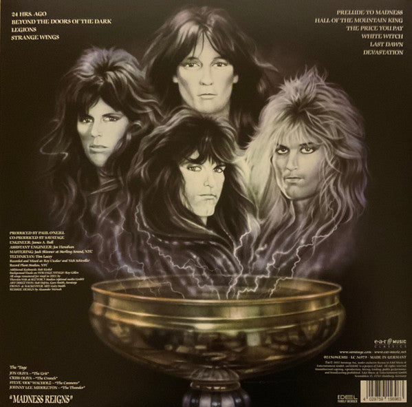 Image of Back Cover of 3834083E: LP - SAVATAGE, Hall Of The Mountain King (Ear Music Classics; 0215696EMU, Europe 2022, Gatefold, Inner & Insert)   NEW/NEW