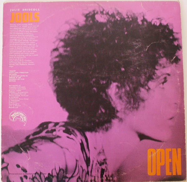 Image of Front Cover of 1314053C: LP - BRIAN AUGER, JULIE DRISCOLL AND THE TRINITY, Open (Marmalade; 607 002, UK 1967, Laminated MacNeill Press Ltd., No Insert, Mono.)   VG/G