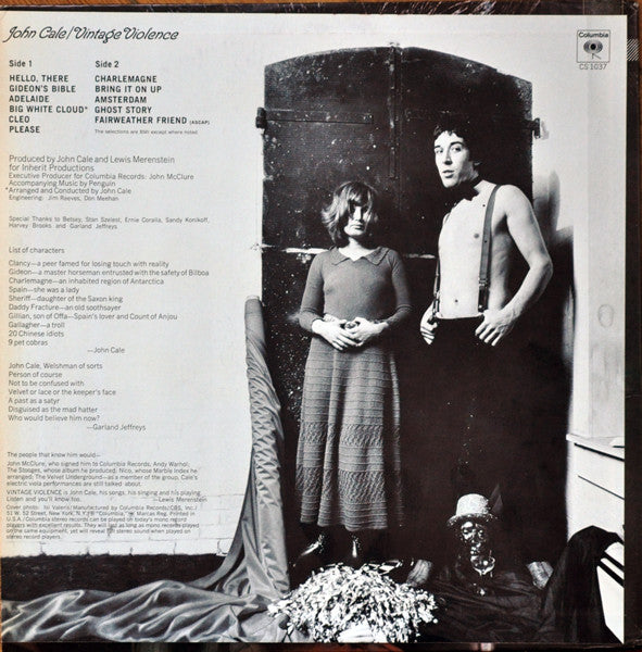 Image of Back Cover of LP - VG/VG+ - JOHN CALE, Vintage Violence (Columbia; CS 1037, US 1970s Reissue, Pasteback Sleeve, Terre Haute Pressing), Strong VG - a few edge creases,  - 2846026S