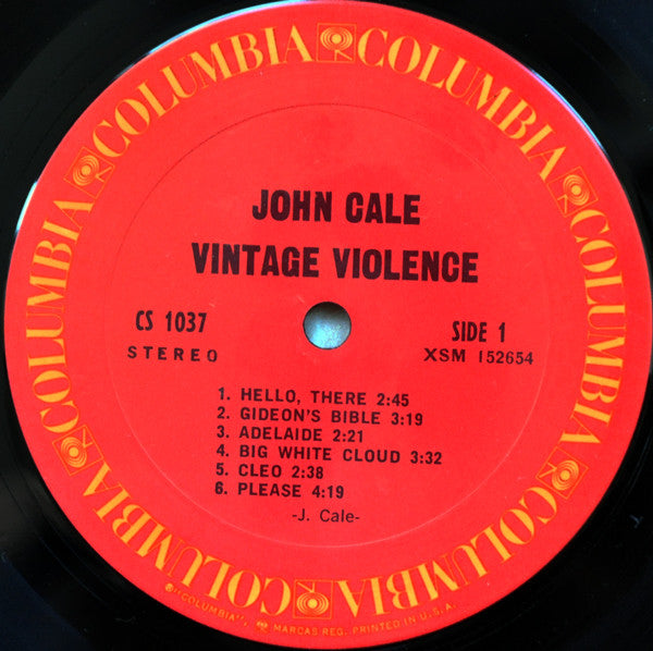 Image of Label Cover of LP - VG/VG+ - JOHN CALE, Vintage Violence (Columbia; CS 1037, US 1970s Reissue, Pasteback Sleeve, Terre Haute Pressing), Strong VG - a few edge creases,  - 2846026S