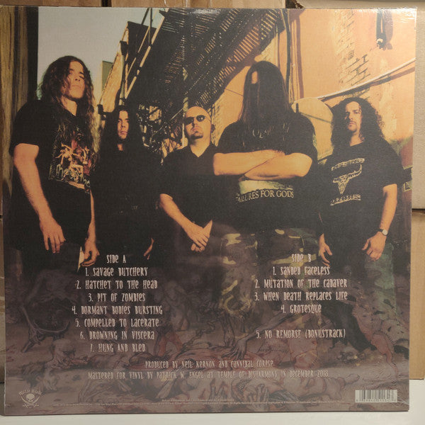 Image of Back Cover of 1334109E: LP - CANNIBAL CORPSE, Gore Obsessed (Metal Blade Records; 3984-25113-1, Europe 2024 Reissue, Inner & Insert, Poster, Remastered)   NEW/NEW