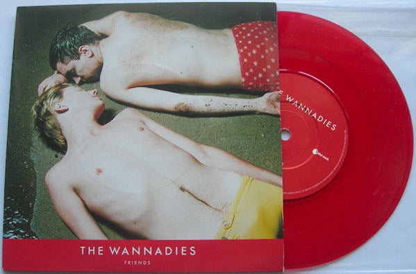 Image of Label Cover of 1314248C: 7" - THE WANNADIES, Friends (Indolent Records; DIE007, UK 1996, Picture Sleeve, Red Vinyl) NO number in box on rear sleeve.  VG/VG+