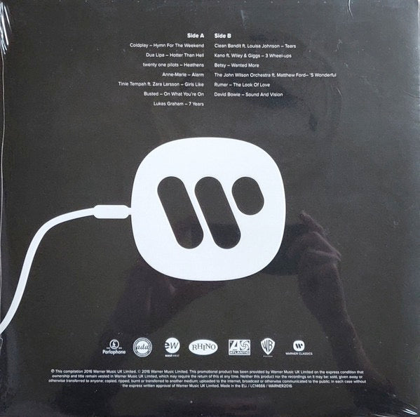 Image of Back Cover of 1324272E: LP - VARIOUS - BOWIE, DUA LIPA, COLDPLAY ETC, Playback 2016 (Warner; WARNER2016, Europe 2016, Promo, Booklet, Pink Vinyl)   VG/VG+