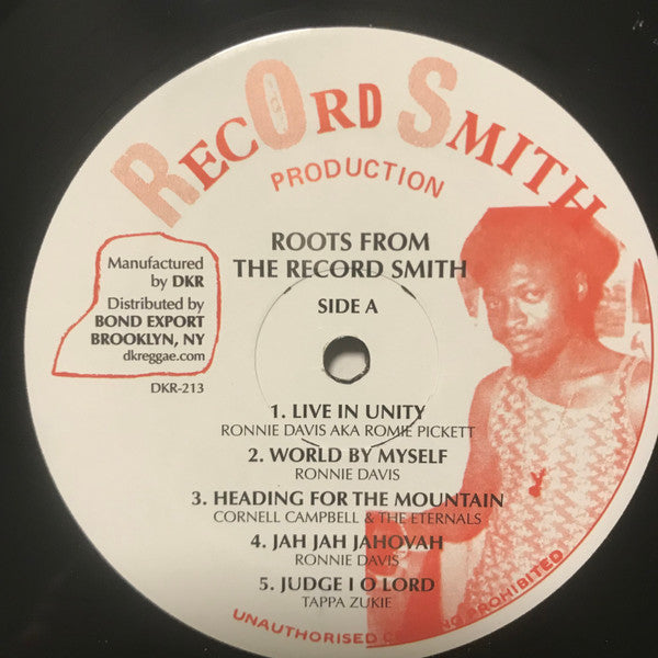 Image of Label Cover of 1314446C: LP - VARIOUS ARTISTS, Roots From The Record Smith (Lloydie Slim Productions 1973-1976) (Record Smith Production; DKR-213, US 2022, Red Cover Art)   EX/EX