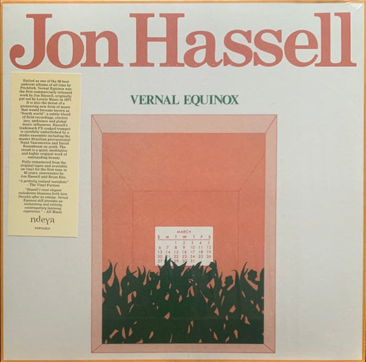 Image of Front Cover of 3054190S: LP - JON HASSELL, Vernal Equinox (Ndeya; NDEYA2LP, Europe 2020 Reissue, Inner, Download Code)   NEW/NEW