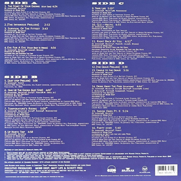 Image of Back Cover of 2xLP - VG/VG - MOBB DEEP, The Infamous (Loud Records; 07863 66480-1, RCA Records Label    07863 66480-1, BMG    07863 66480-1, US 1995), Strong VG to sleeve - still in shrink with just a few light creases. Disc has a few light marks/scuffs.,  - 3016210C