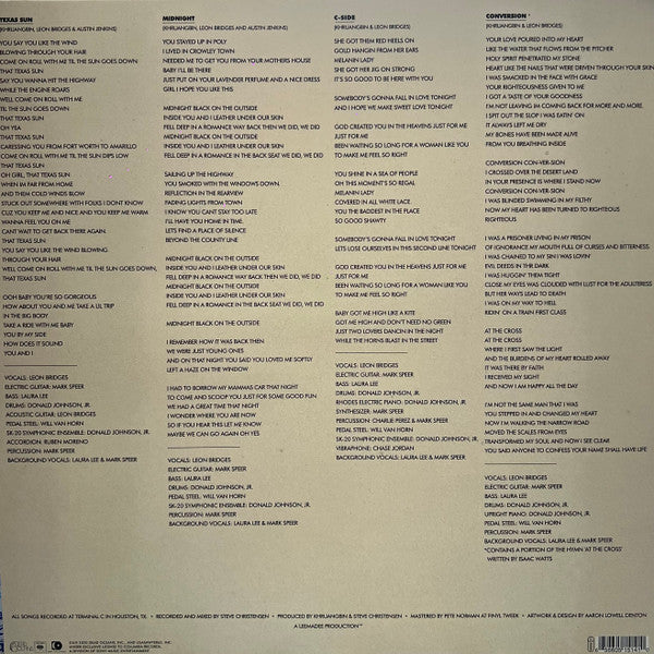 Image of Back Cover of LP - NEW/NEW - KHRUANGBIN & LEON BRIDGES, Texas Sun (Dead Oceans; DOC214LP, US 2023, Download Code), ,  - 2616246C