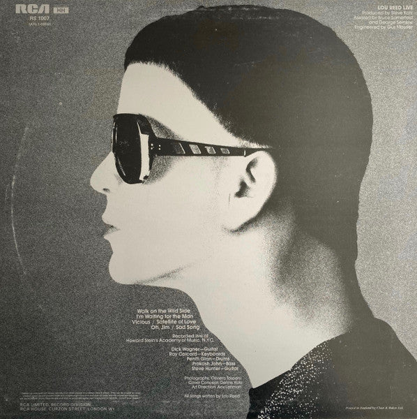 Image of Back Cover of LP - VG+/VG+ - LOU REED, Lou Reed Live (RCA Black & Silver; RS 1007, UK 1980s Reissue), ,  - 4026342E