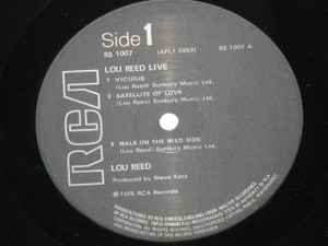 Image of Label Cover of LP - VG+/VG+ - LOU REED, Lou Reed Live (RCA Black & Silver; RS 1007, UK 1980s Reissue), ,  - 4026342E