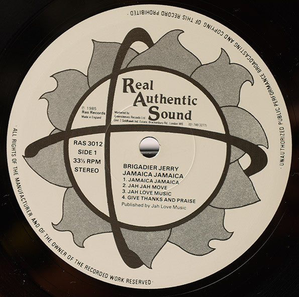 Image of Label Cover of LP - VG/VG - BRIGADIER JERRY, Jamaica Jamaica (Real Authentic Sound ; RAS 3012, UK 1985), Superficial marks only, plays VG+. Sleeve also close to VG+.,  - 3346126S
