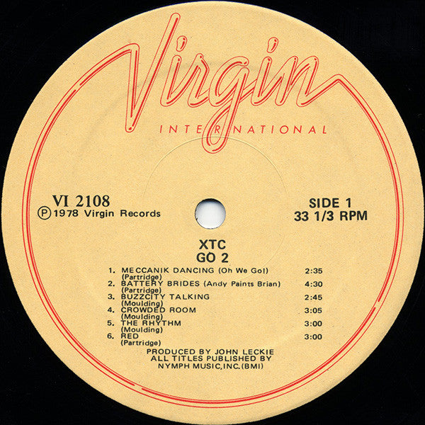 Image of Label Cover of LP - VG/VG+ - XTC, Go 2 (Virgin International; VI 2108, US 1978, No Insert), ,  - 2616113C