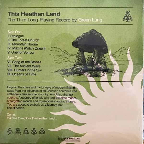 Image of Back Cover of 1534003E: LP - GREEN LUNG, This Heathen Land (Nuclear Blast Records; NB 6876-4, Europe 2024, Gatefold, Violet with White marble Vinyl)   NEW/NEW