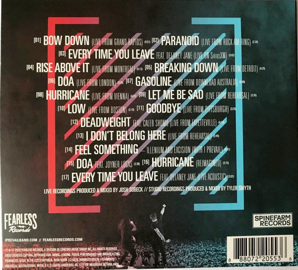 Image of Back Cover of 1414500C: CD - I PREVAIL, Post Traumatic (Fearless Records; FEAR01476, Czech Republic 2020, Card Sleeve)   VG/VG+