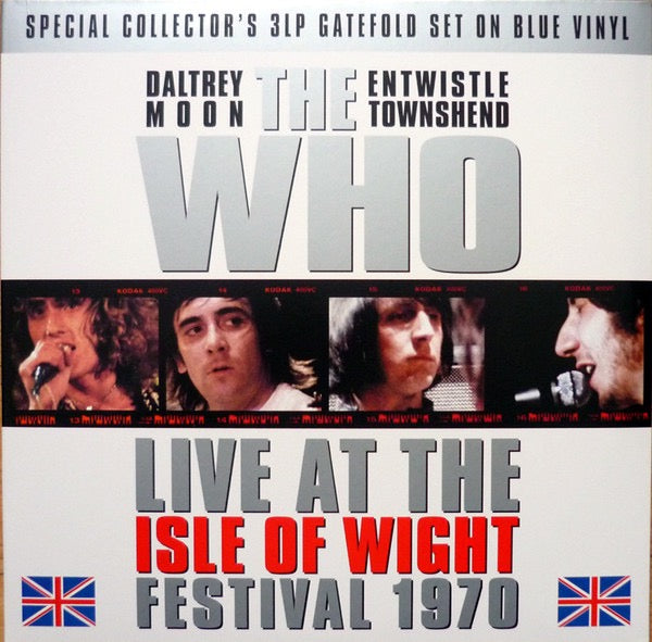 Image of Front Cover of 1414483C: 3xLP - THE WHO, Live At The Isle Of Wight Festival 1970 (Vinyl Vault; VV3LP006, UK 2014 Reissue, Gatefold, 3 Inners, Blue Vinyl. No Stamped MPO Logo In Matrix.)   VG+/EX