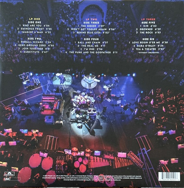 Image of Back Cover of 1414486C: 3xLP - THE WHO, With Orchestra Live At Wembley (Polydor; 3894510, Europe 2023, Triple Gatefold, 3 Inners & Booket, 180 Gram Black Vinyl.)   VG+/VG+