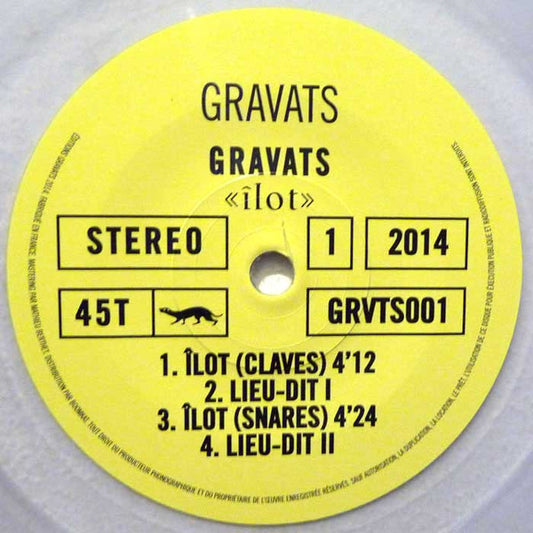 Image of Front Cover of 1454285S: 7" EP - GRAVATS,  lot (Editions Gravats; GRVTS001, France 2014, Clear Plastic Sleeve, Clear Vinyl)   VG+/EX