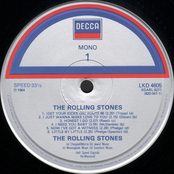 Image of Label Cover of 5044334S: LP - THE ROLLING STONES, The Rolling Stones (Decca; LKD 4605, UK 1986 Reissue, Half-speed digital remaster. Mono.) Still in opened shrinkwrap, price sticker under shrink, small amount of foxing on open edge  VG/VG+