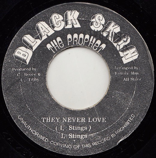 Image of Front Cover of 4624151E: 7" - I. STINGS, They Never Love (Black Skin The Prophet ; , Jamaica 1974)   /G+