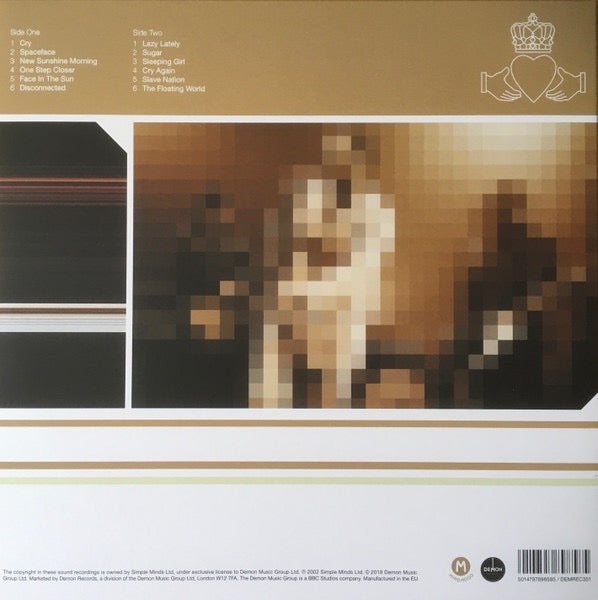 Image of Back Cover of 1514090C: LP - SIMPLE MINDS, Cry (Demon Records; DEMREC351, Europe 2019 Reissue, Inner, Gold Vinyl)   EX/EX