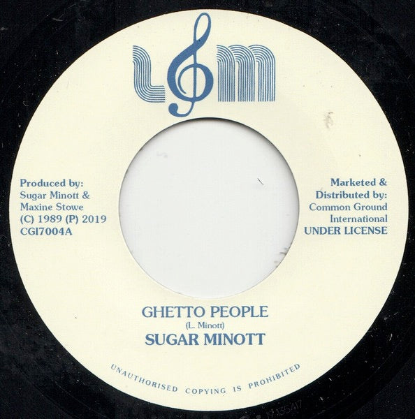 Image of Front Cover of 4154324S: 7" - SUGAR MINOTT, Ghetto People (L&M Record Co.; CGI7004, UK 2019)   /EX