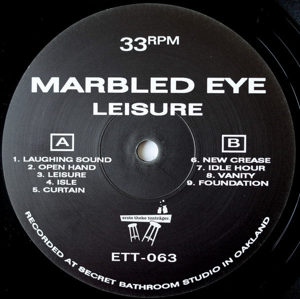 Image of Label Cover of LP - EX/EX - MARBLED EYE, Leisure (Erste Theke Tontr ger; ETT - 063, Europe 2018, Insert), ,  - 3146079S