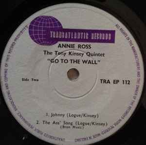 Image of Back Cover of 1524207E: 7" - ANNIE ROSS & THE TONY KINSEY QUINTET, Go To The Wall (Transatlantic Records; TRA EP 112, UK 1963, Plain Sleeve) Light marks only.  /G+