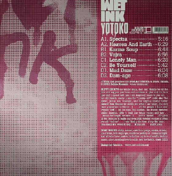 Image of Back Cover of 1544103S: 2xLP - YOTOKO, Wet Ink (Delsin; 42 dsr/ytk-lp1, Netherlands 2003, Picture Sleeve)   VG+/VG