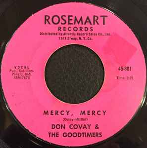 Image of Front Cover of 1524216E: 7" - DON COVAY & THE GOODTIMERS, Mercy, Mercy / Can't Stay Away (Rosemart Records; 45-801, US 1964, Plain sleeve) Light marks only.  /VG