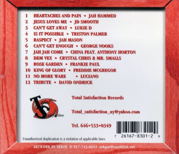 Image of Back Cover of 1554582S: CD - VARIOUS ARTISTS, Heartaches & Pain (Total Satisfaction; TS-001, US 2003)   EX/EX