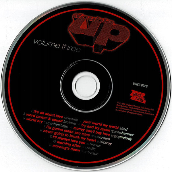 Image of Label Cover of 1554601S: CD - VARIOUS ARTISTS, Double Up Volume Three (Brickwall Records; BWCD 0026, US 1998)   EX/EX