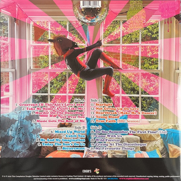 Image of Back Cover of 3244172S: 2xLP - SOPHIE ELLIS-BEXTOR, Songs From The Kitchen Disco (EBGB's; EBGBSLP006, UK 2020, Gatefold, 2 Inners, Blue Vinyl) Light wear and corner scuff on sleeve, otherwise VG+.  VG/VG+