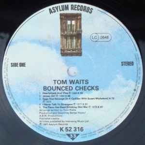 Image of Label Cover of LP - VG/G+ - TOM WAITS, Bounced Checks (Asylum Records; AS K 52 316, Europe 1981, Inner, No Rights On Labels.), Inner Split And Creased,  - 2116173C