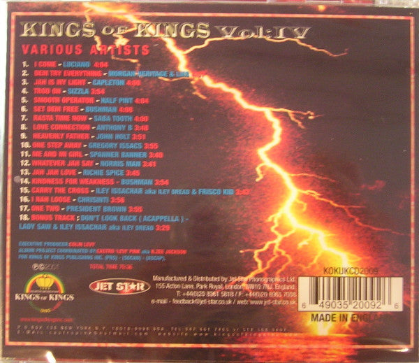 Image of Back Cover of 1554635S: CD - VARIOUS ARTISTS, Kings Of Kings Vol:IV (Kings of Kings; KOKUKCD2009, UK 2001)   EX/VG+