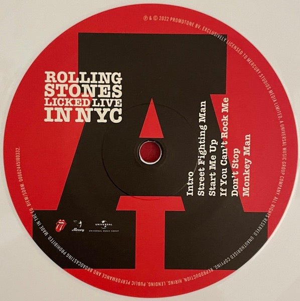 Image of Label Cover of 1514271C: 3xLP - THE ROLLING STONES, Licked Live In NYC (Rolling Stones Records; 00602445175505, Europe 2022, Tri-Fold Sleeve, 3 Inners, 180 Gram White Vinyl.)   VG+/VG+