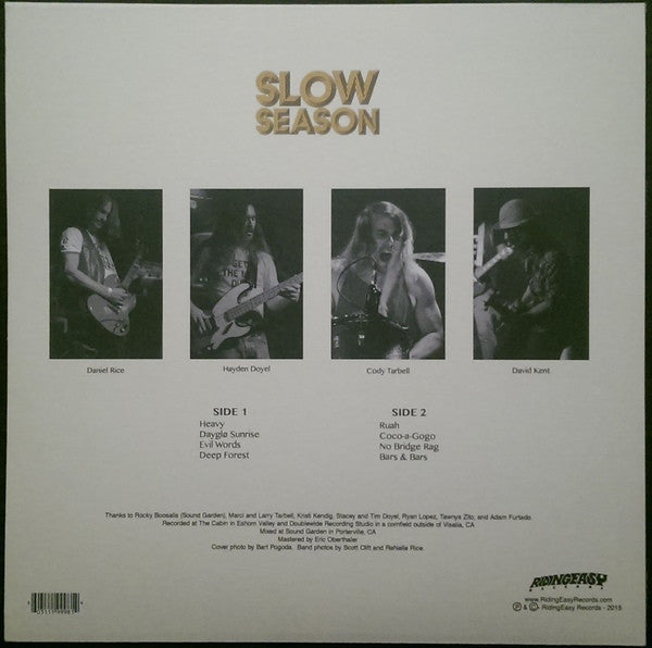 Image of Back Cover of 1544042S: LP - SLOW SEASON, Slow Season (RidingEasy Records; EZRDR 060, US 2016, Orange Vinyl) Light ring wear.  VG+/VG+