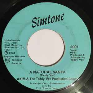 Image of Back Cover of 1524352E: 7" - AKIM & THE TEDDY VAN PRODUCTION COMP., Santa Claus Is A Black Man / A Natural Santa (Simtone; 2001, US 1973, Plain sleeve) Light marks only.   /VG